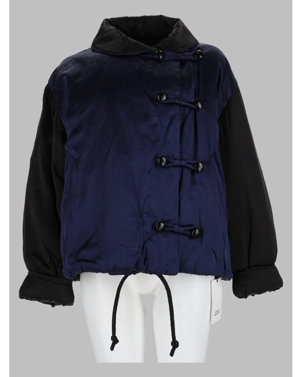 Isabel Marant Blue Bleza Reversible Puffer Jacket Silk
