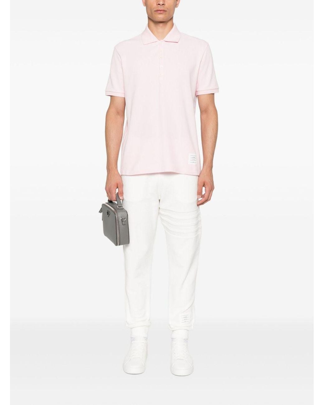 Thom Browne Pink Cotton Piqué Polo Shirt