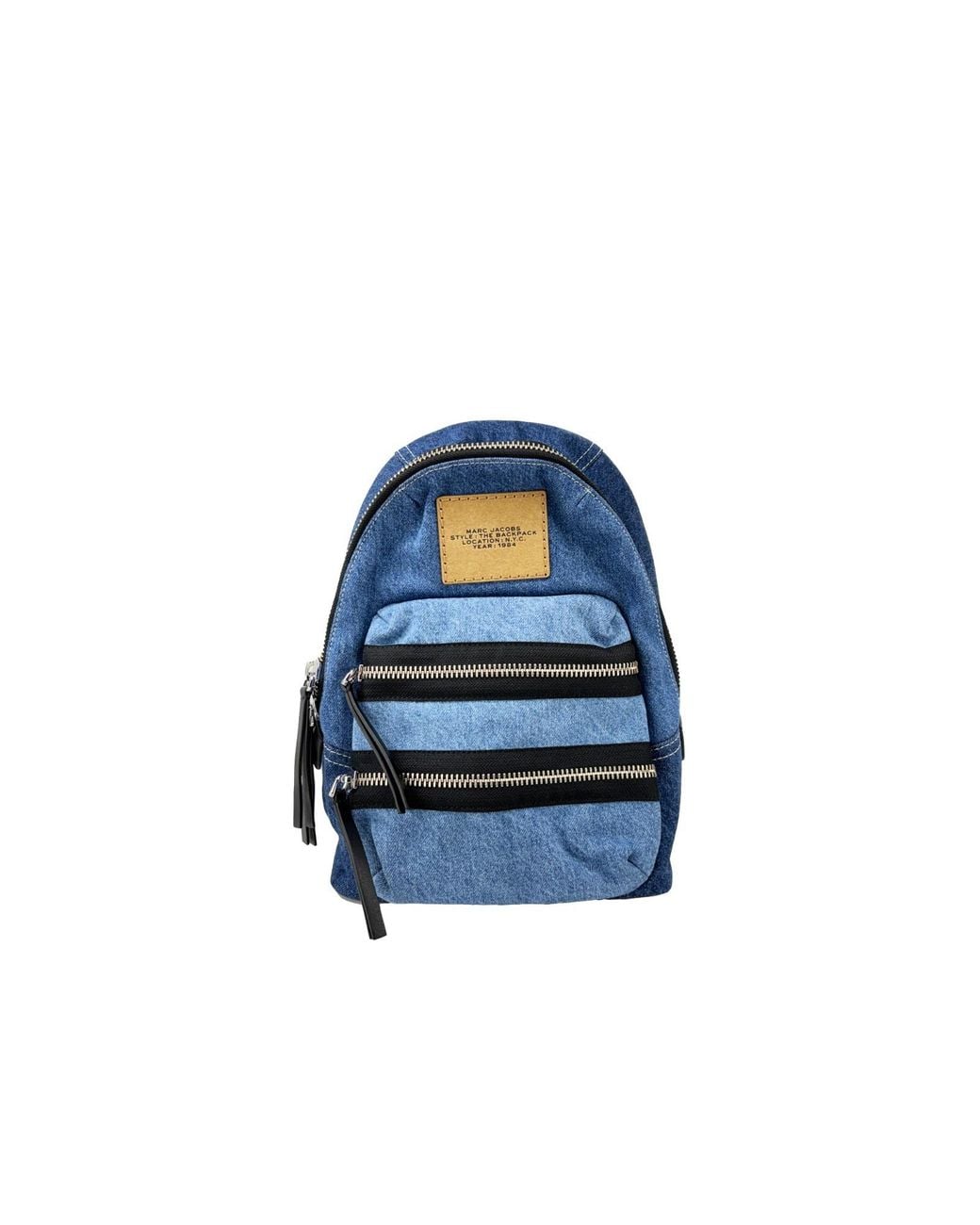 Marc Jacobs Blue The Biker Medium Denim Backpack Bookbag
