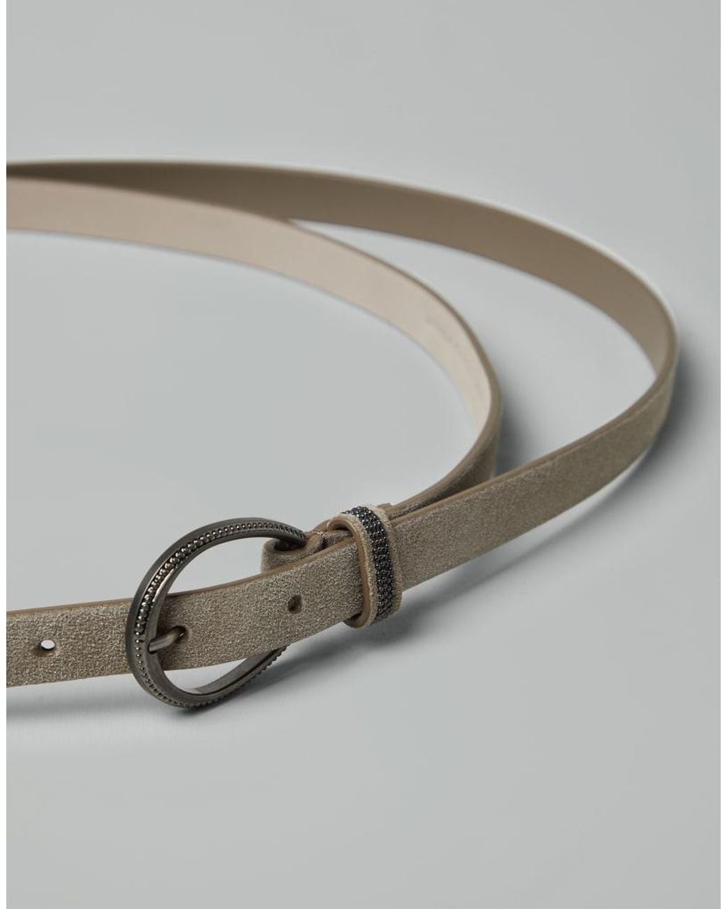 Brunello Cucinelli Gray Light Leather Belt