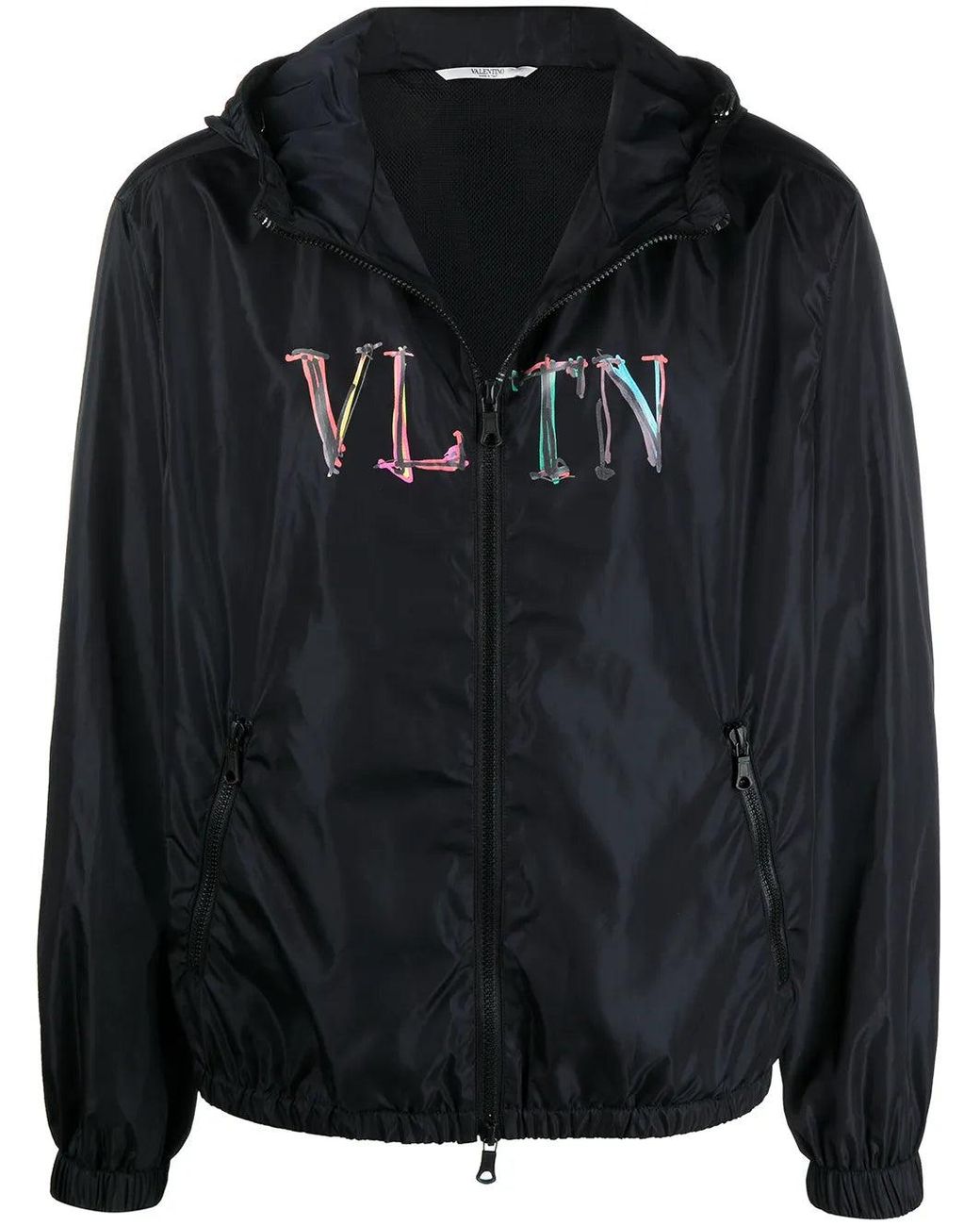 Valentino Blue Vltn Hooded Jacket Clothing for men