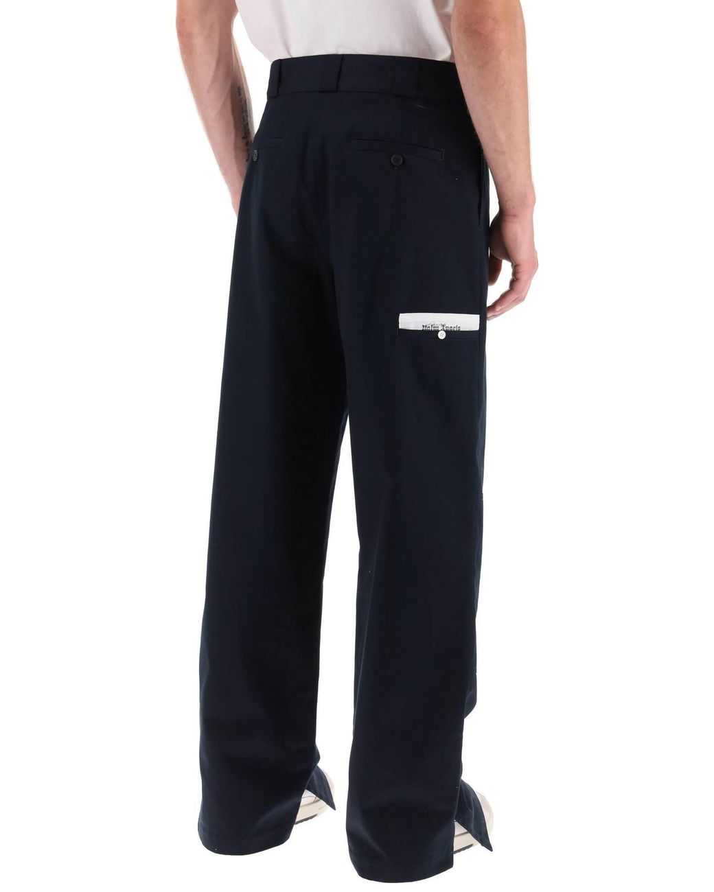 Palm Angels Blue Cotton Workpants for men