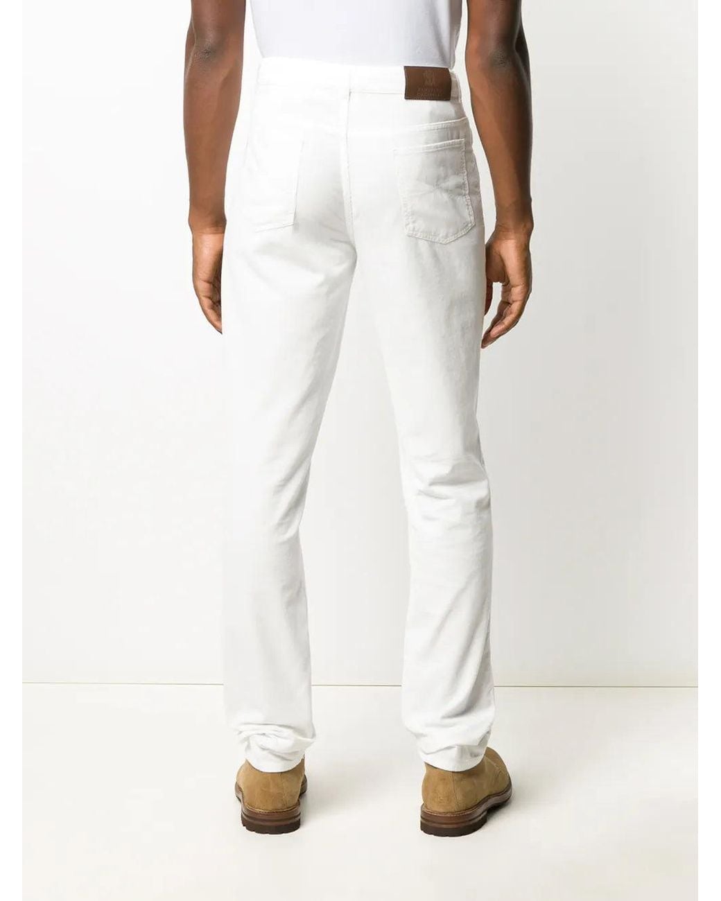 Brunello Cucinelli White Straight Leg Jeans Clothing for men