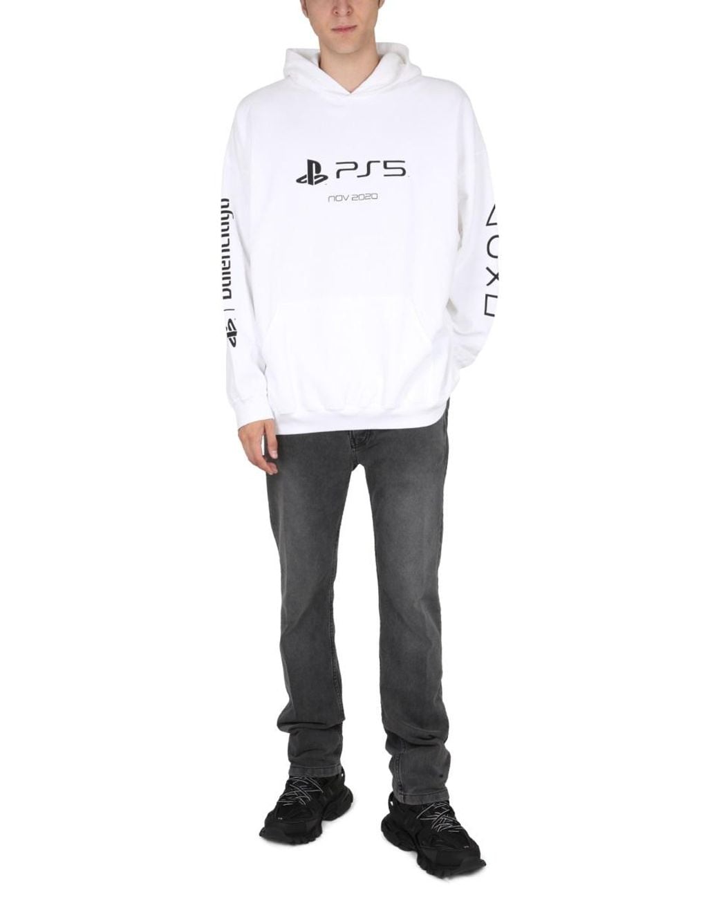 Balenciaga White Jeans With Logo Patch for men