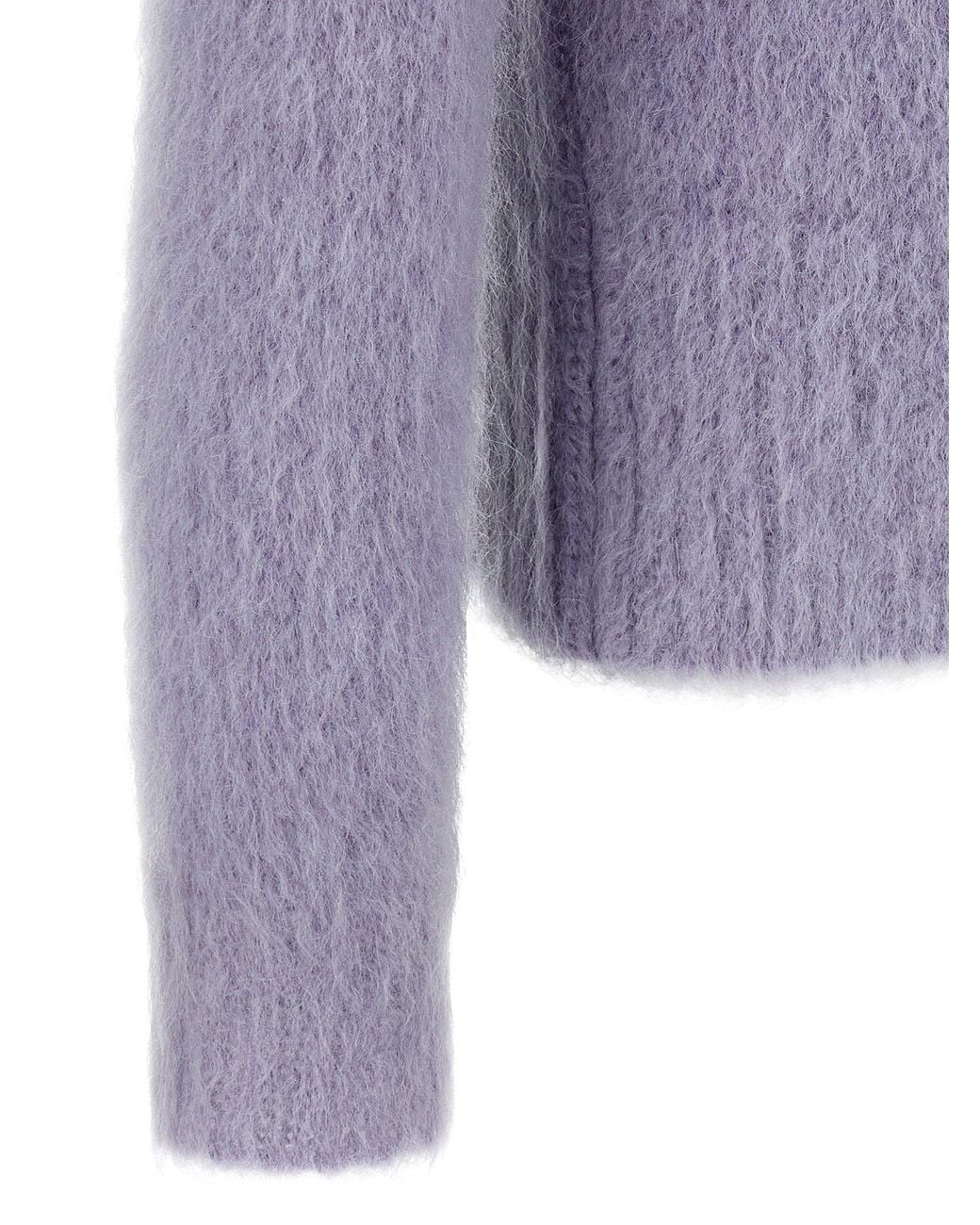 Gucci Purple Brushed Mohair Blend Cardigan