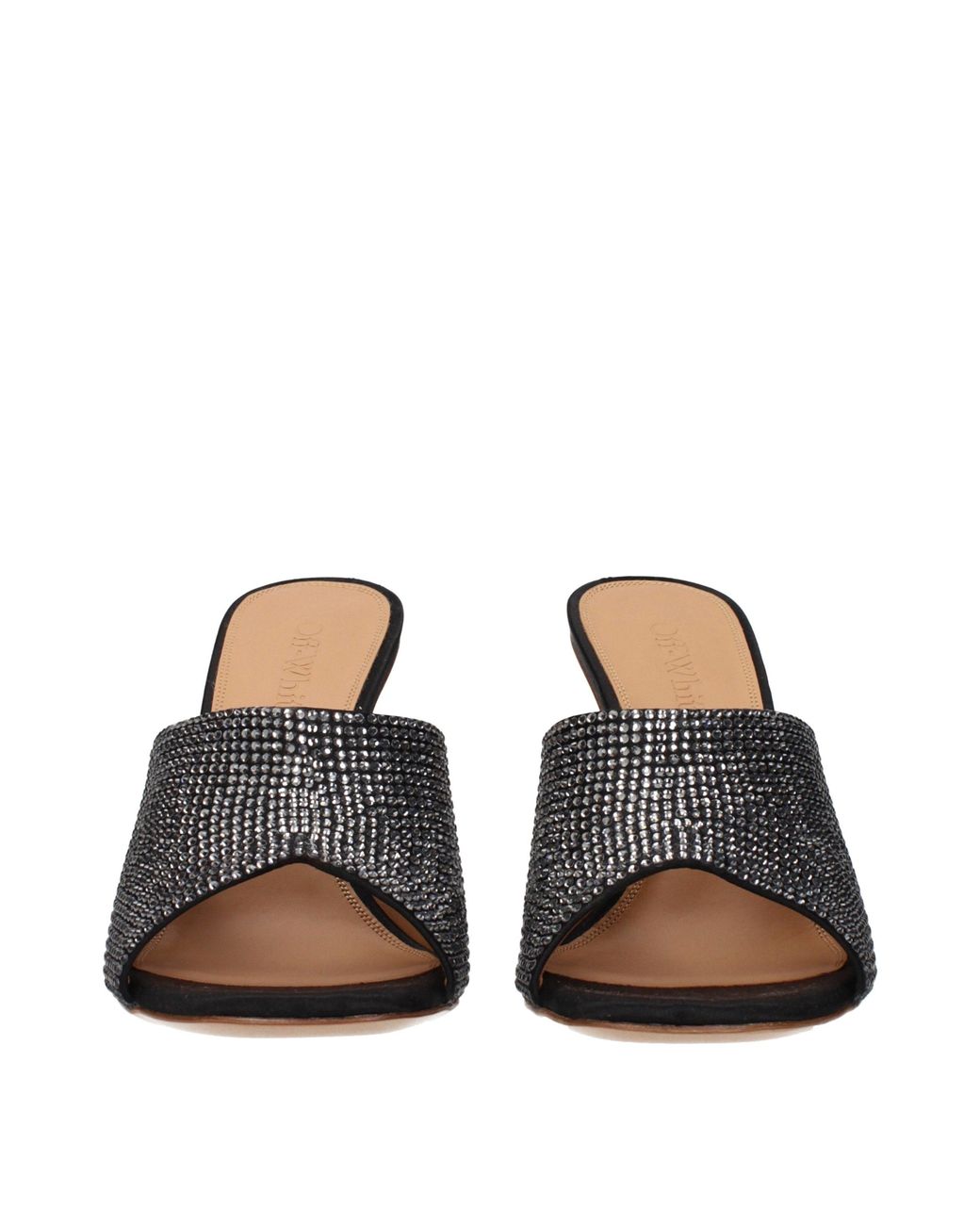 Off-White c/o Virgil Abloh Gray Off Satin Sandals
