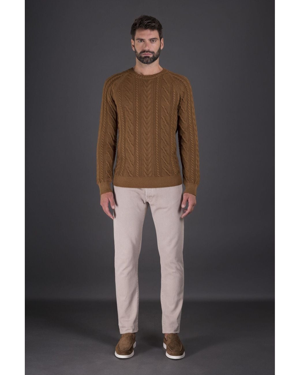 Moorer Black Cable Knit Sweater for men