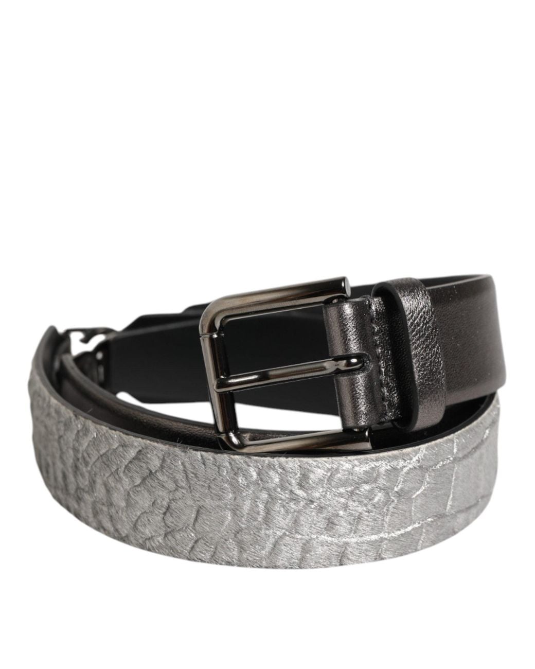 Dolce & Gabbana Black Dolce & Gabbana Pebbled Leather Belt for men