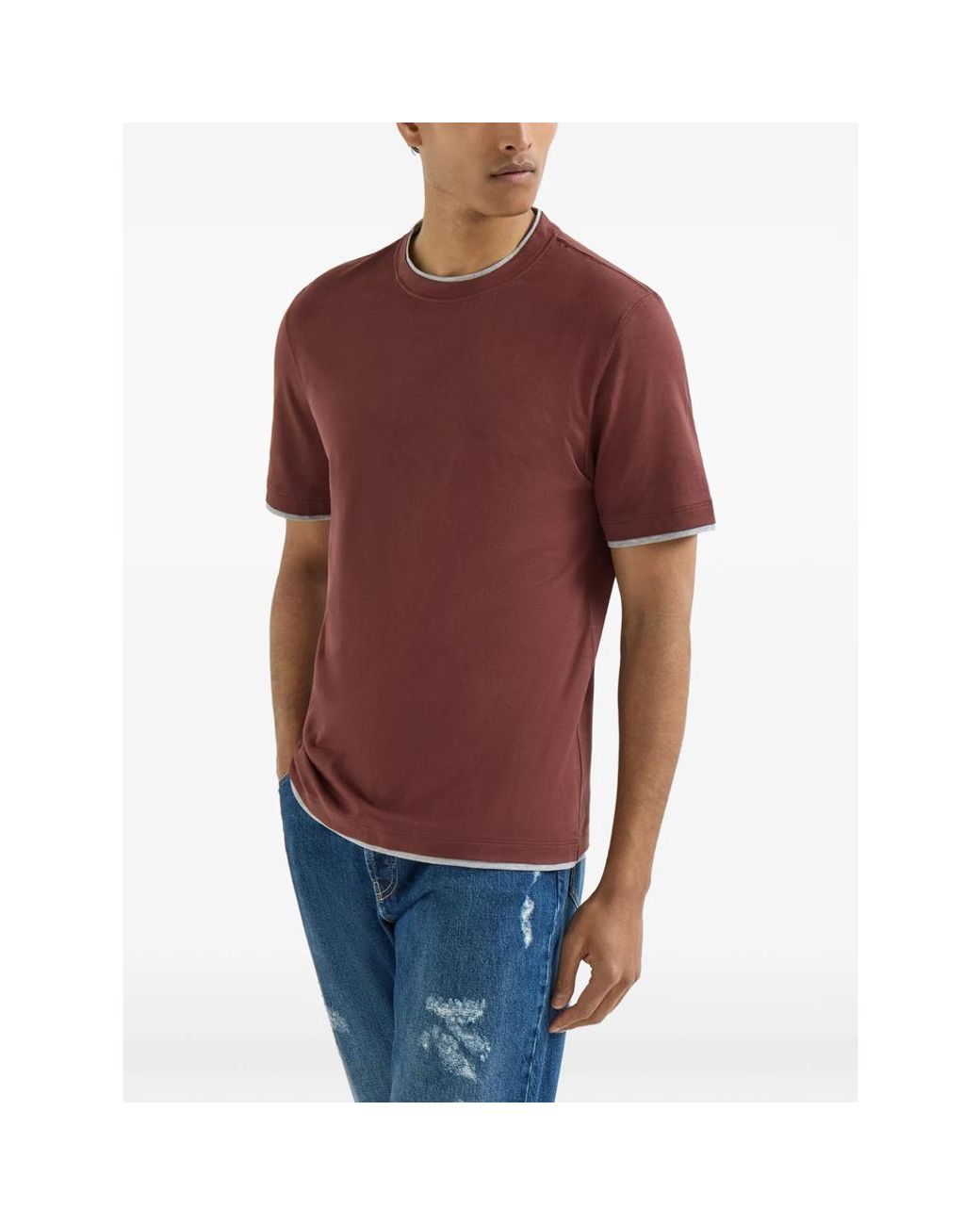 Brunello Cucinelli Red T-Shirts & Vests for men