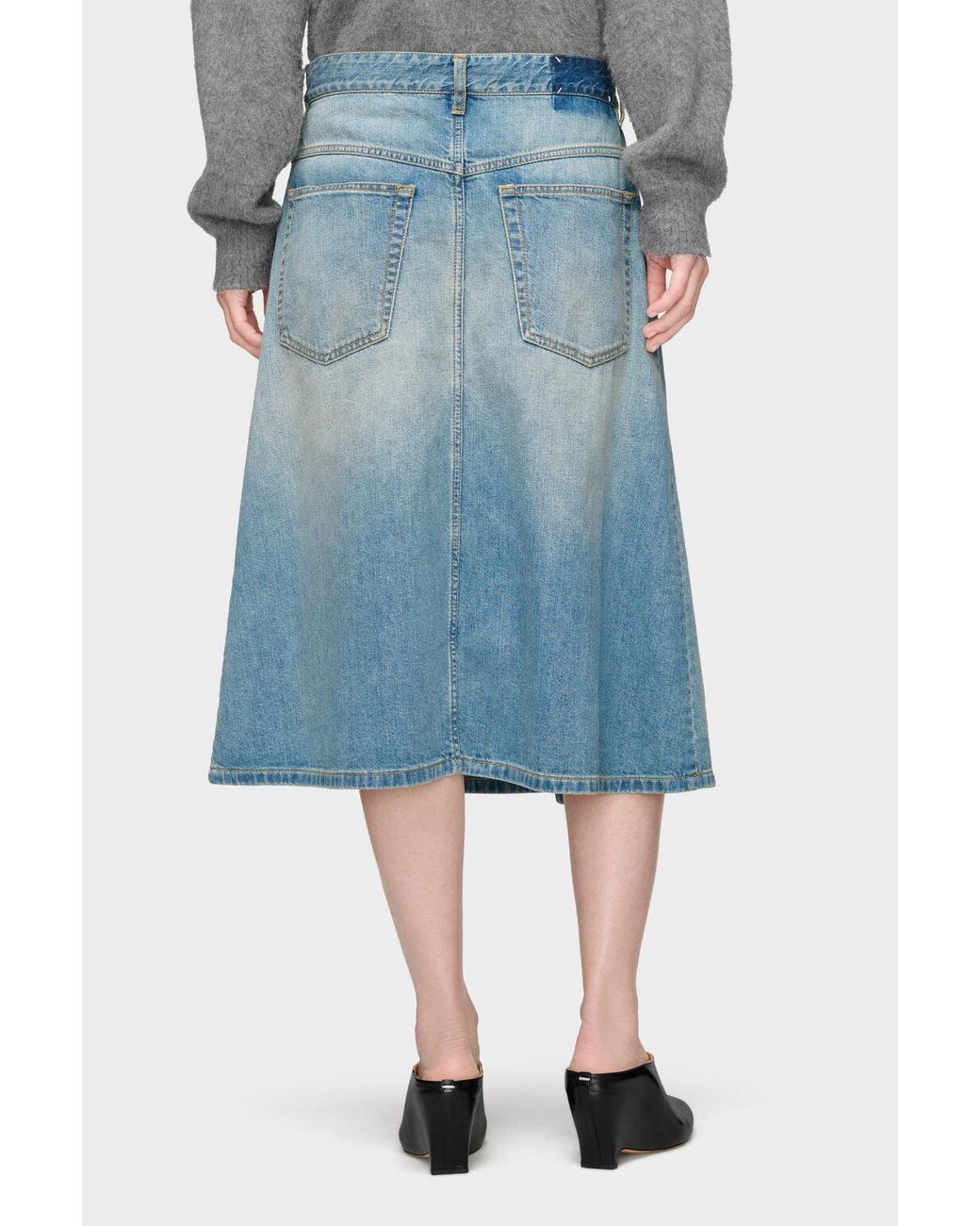 Maison Margiela Blue Maison Margiela Wrap Denim Skirt