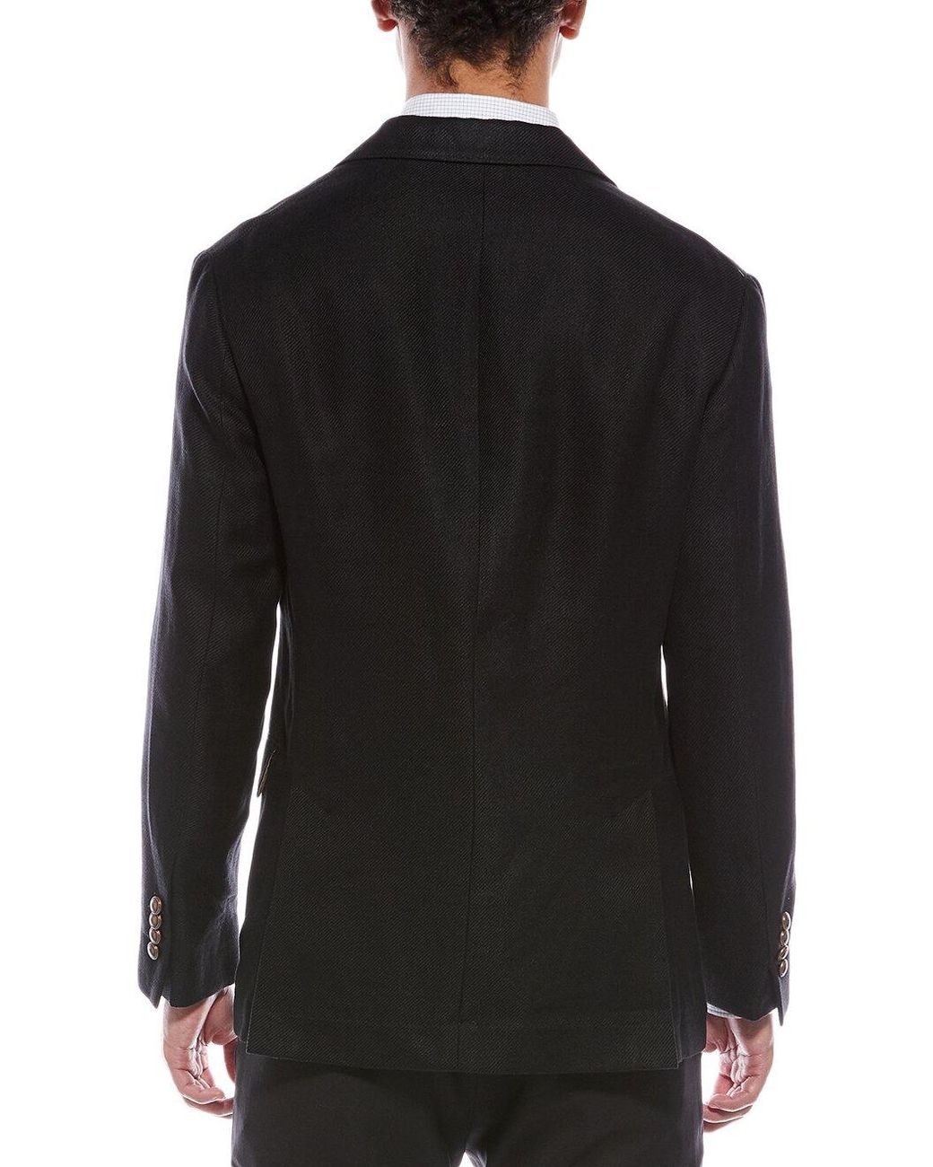 Brunello Cucinelli Black Linen Wool Blazer Clothing for men