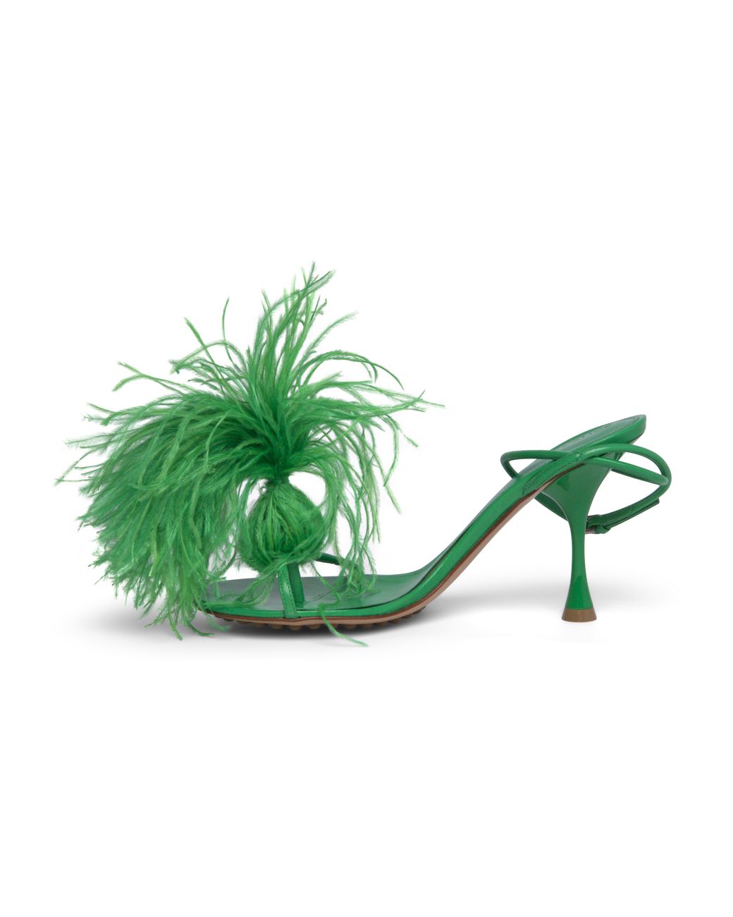 Bottega Veneta Green Feather Dot Sandals