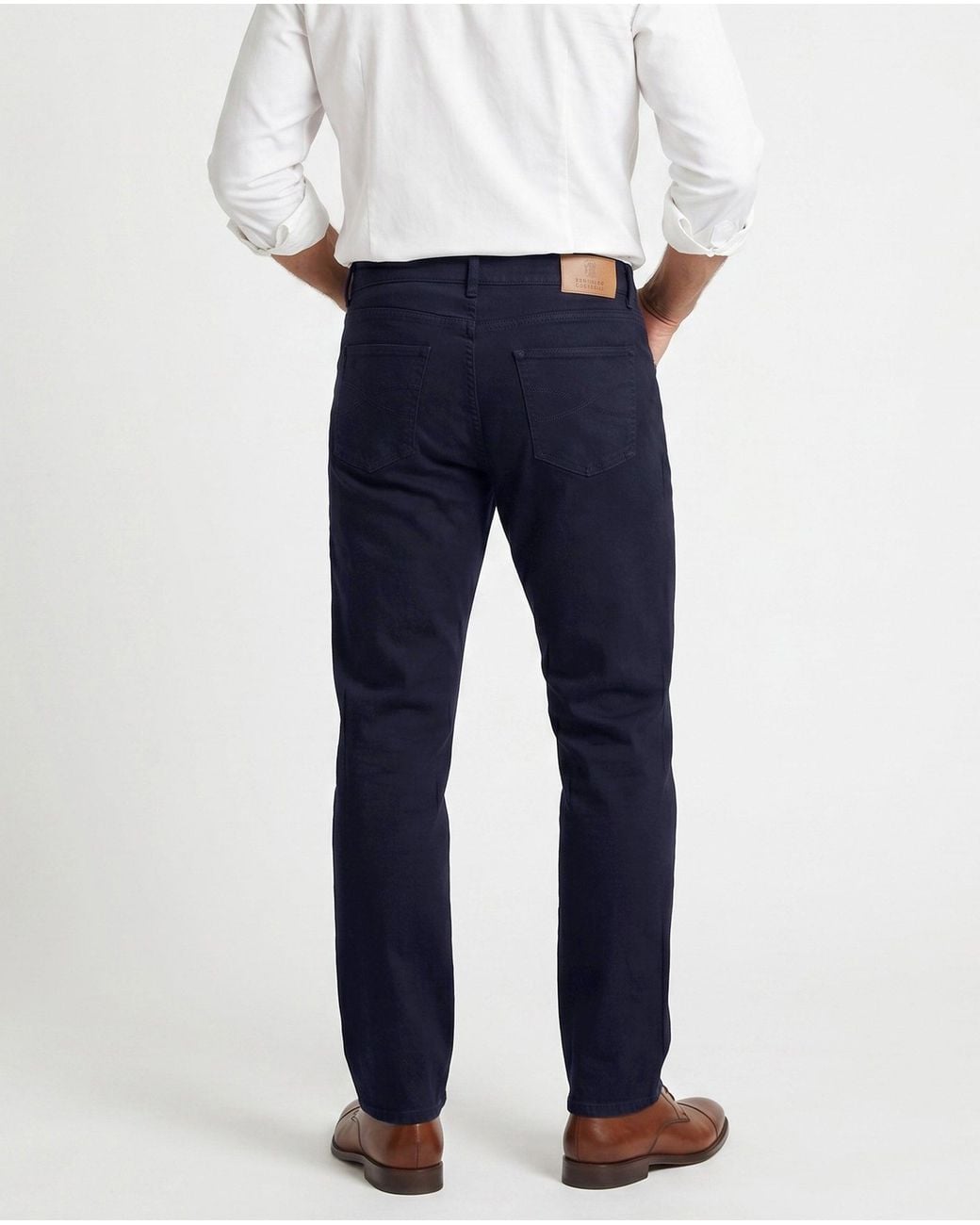 Brunello Cucinelli Blue Dark Cotton Trousers for men