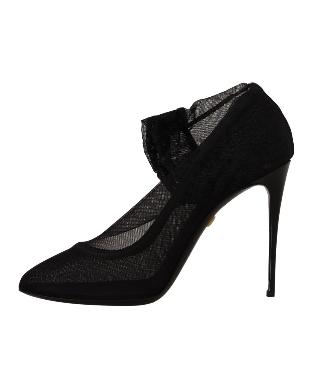 Dolce & Gabbana Black Tulle Stretch Boots Pumps Shoes Elastane