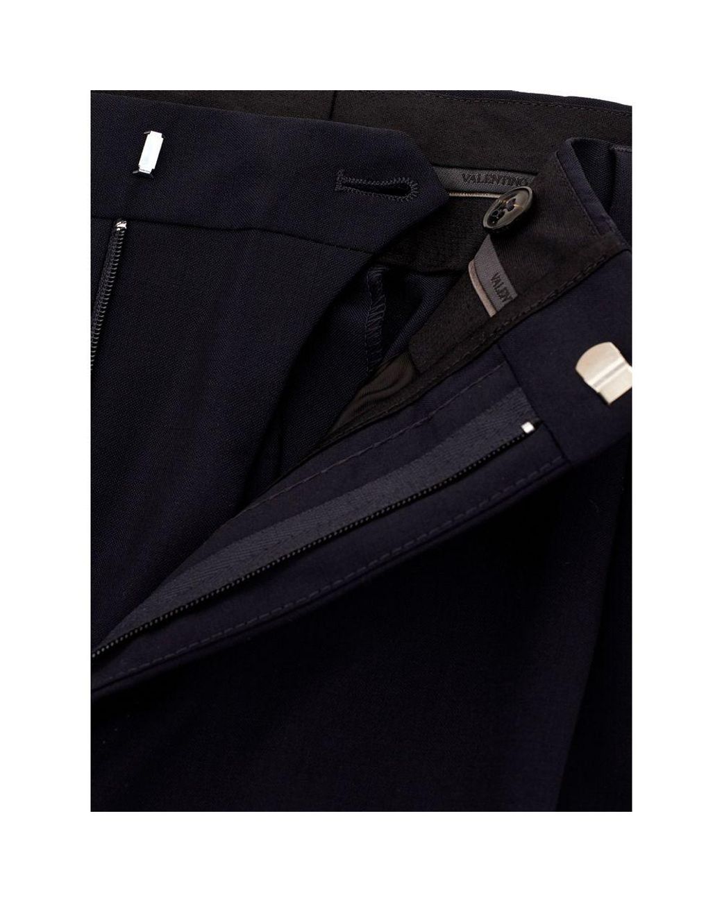 Valentino Garavani Blue Wool Dress Pants for men