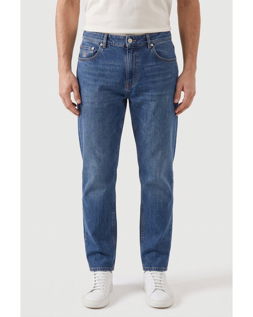 Brunello Cucinelli Blue Medium Traditional Trousers for men