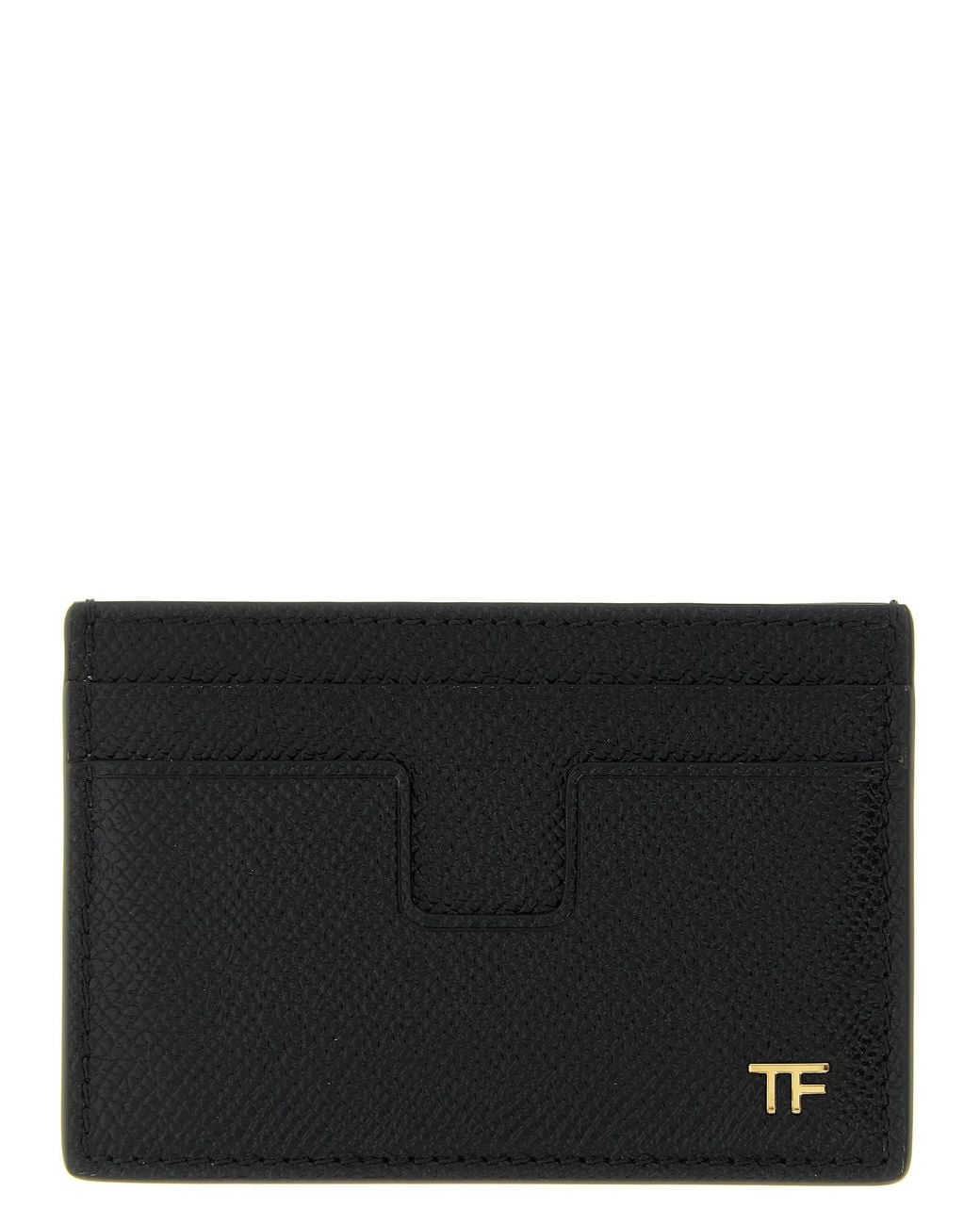 Tom Ford Black Small Grain Leather Cardholder for men