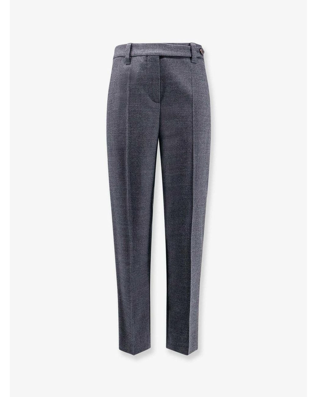 Brunello Cucinelli Blue Dark Wool Trousers