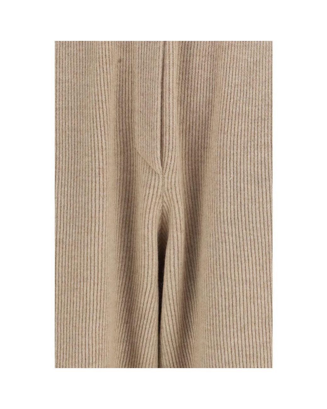 Brunello Cucinelli Natural Beige Cashmere Casual Pants