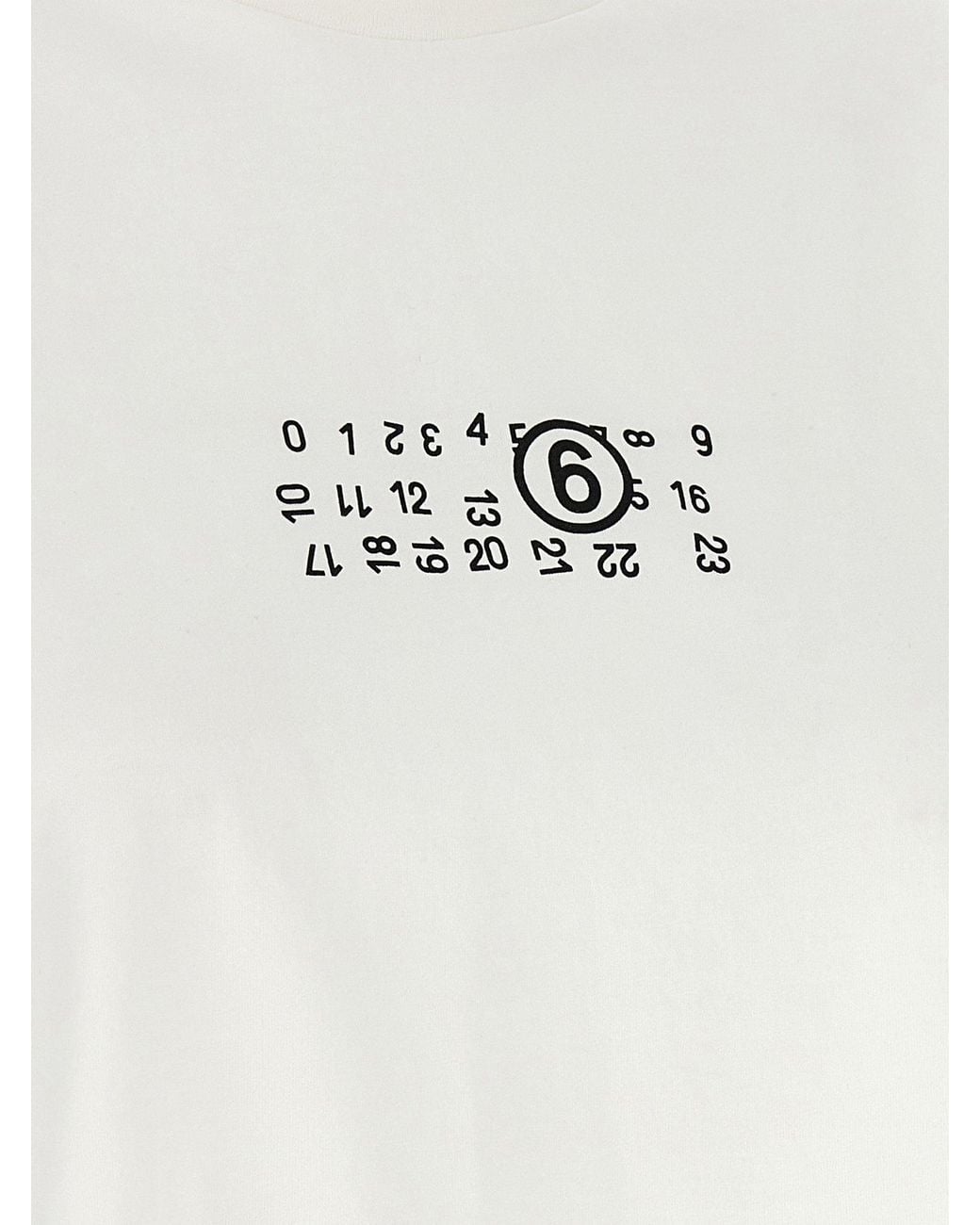 MM6 by Maison Margiela White Mm6 Maison Margiela Numeric Signature Print Cotton T-Shirt
