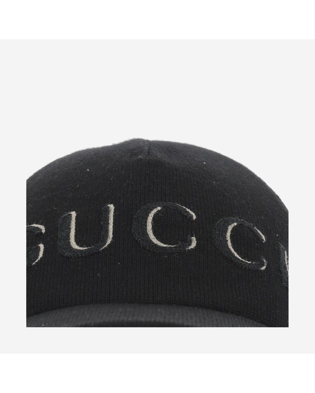Gucci Black Wool Baseball Hat With Logo for men