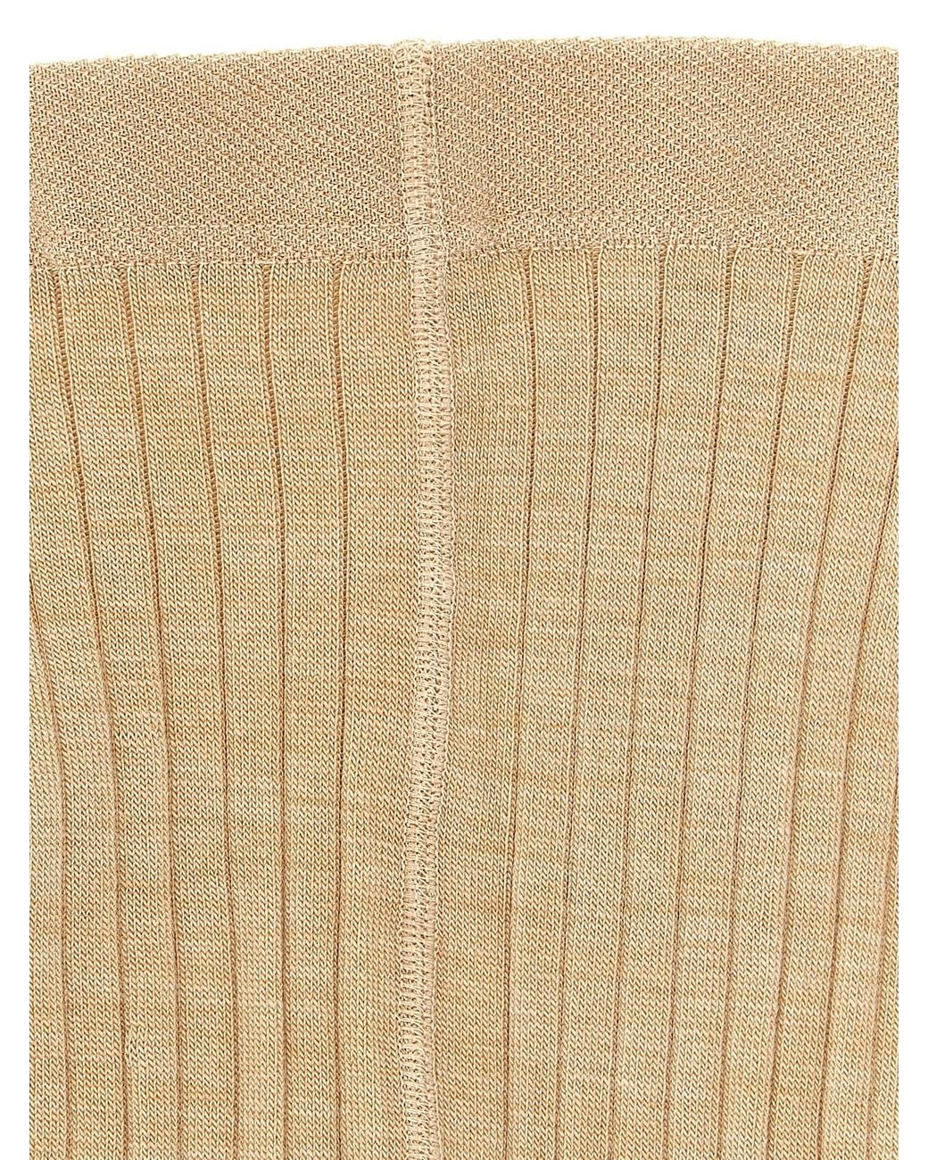Jil Sander Natural Ribbed Wool-Blend Leggings