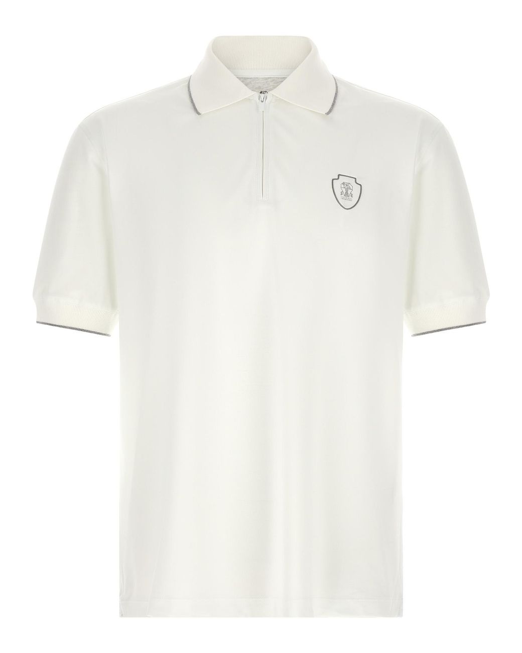 Brunello Cucinelli White Polyamide Polo Shirt for men
