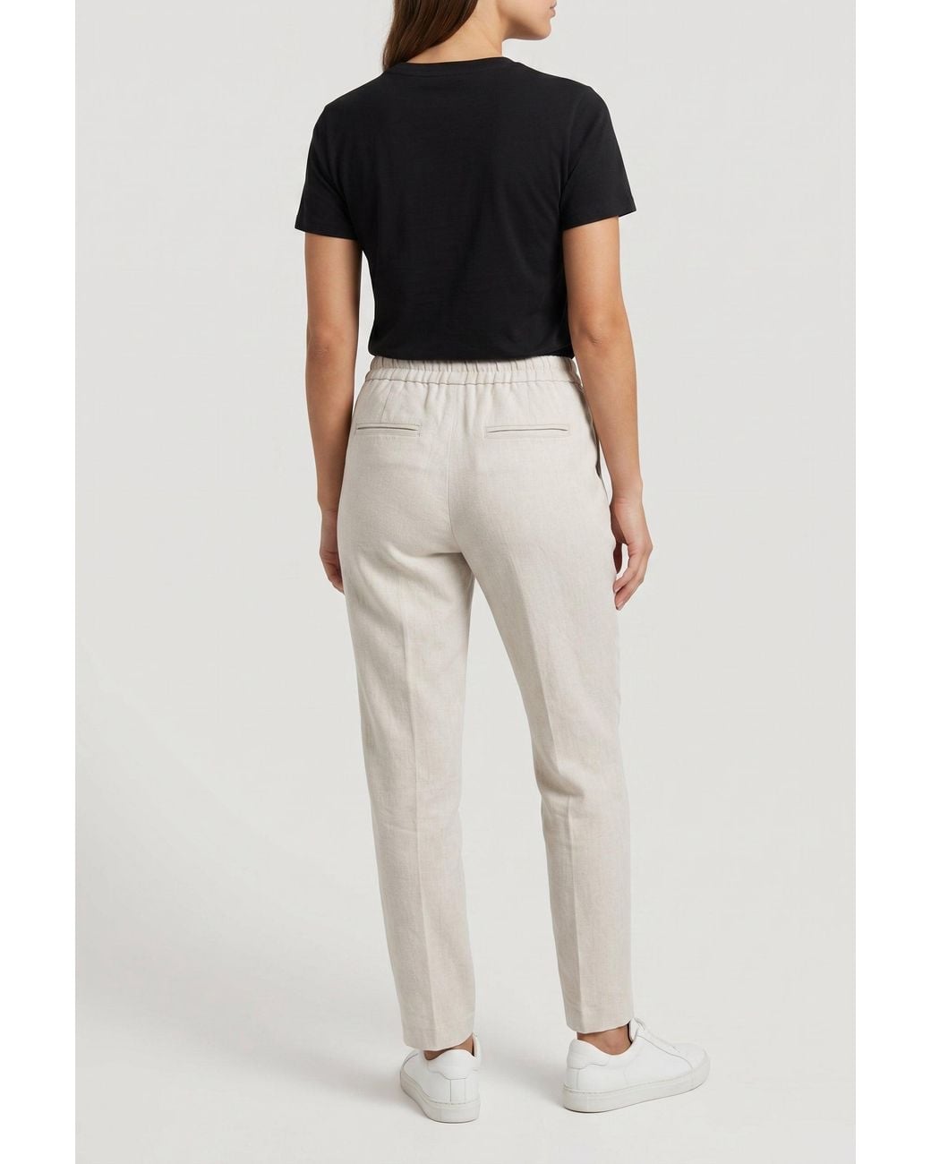 Brunello Cucinelli Black Light Linen Blend Trousers