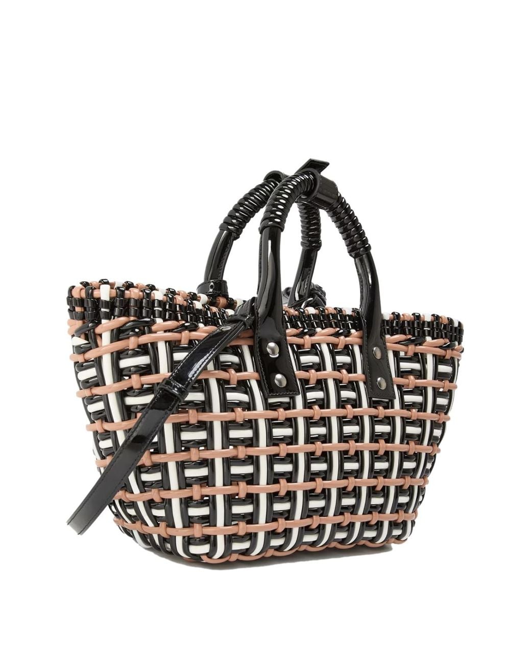 Balenciaga White Bistro Basket Braided Tote Bag