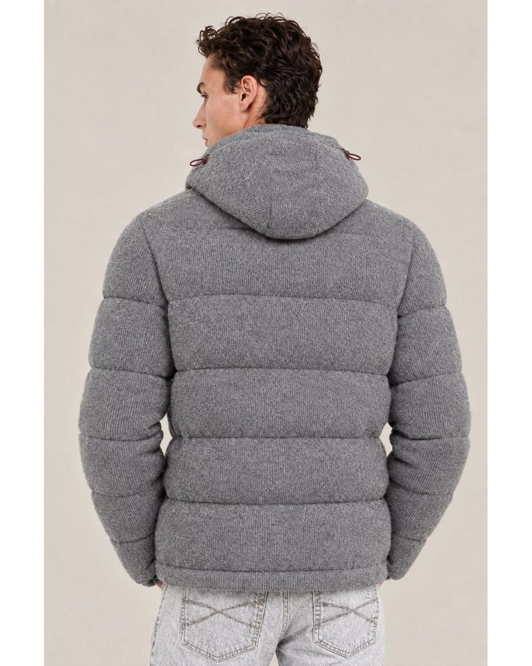 Brunello Cucinelli Gray Dark Wool Jacket Clothing for men