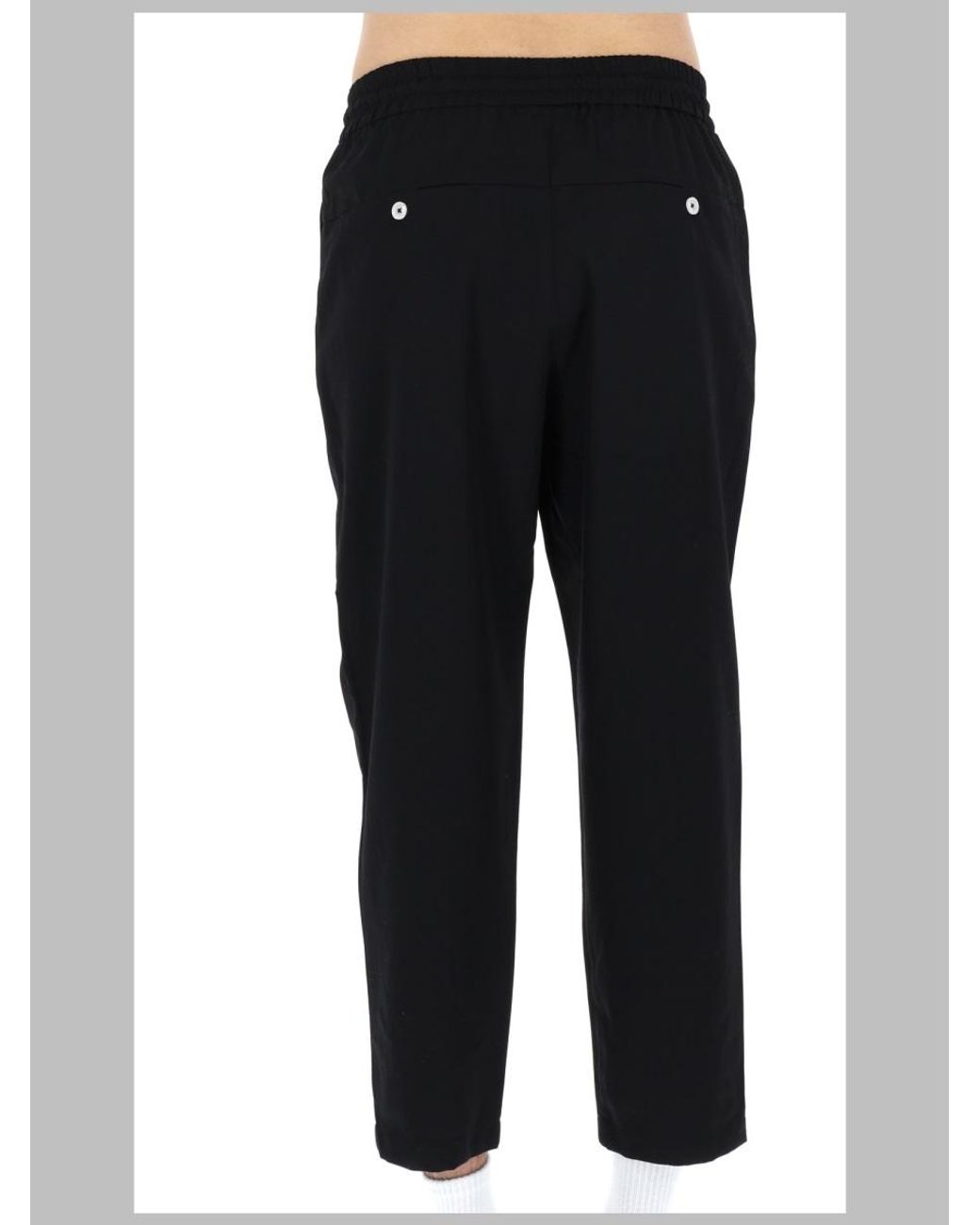 Drole de Monsieur Black Drôle De Monsieur Virgin Wool Blend Cropped Trousers for men