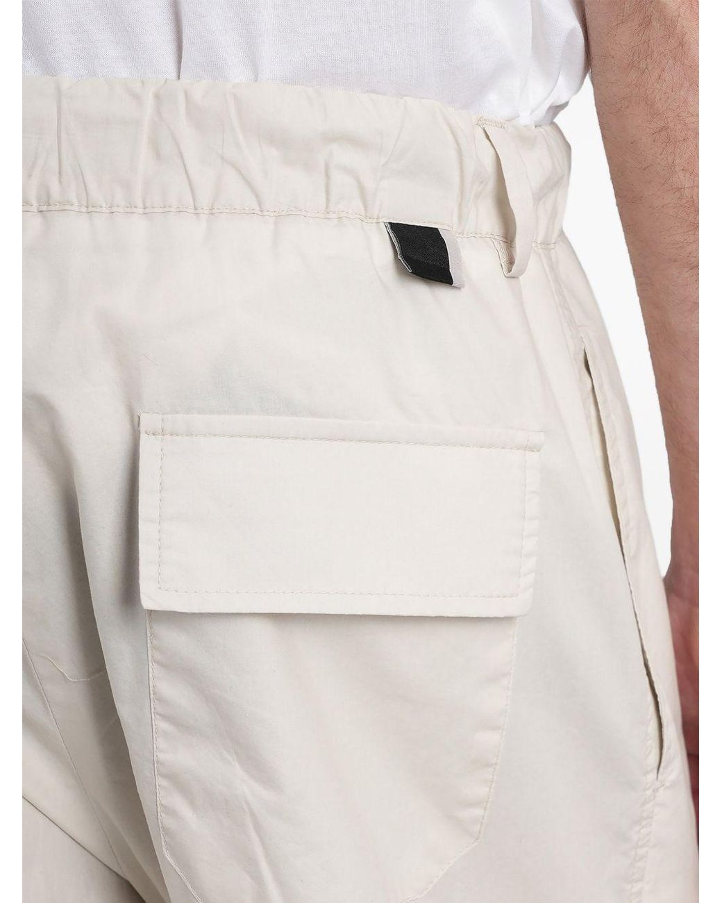 Low Brand White Loose-Fit Oyster-Colored Cotton Trousers With Drawstring Waist for men