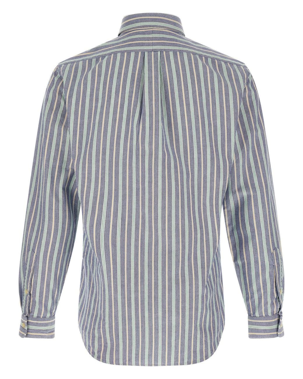 Polo Ralph Lauren Blue Striped Cotton Shirt for men