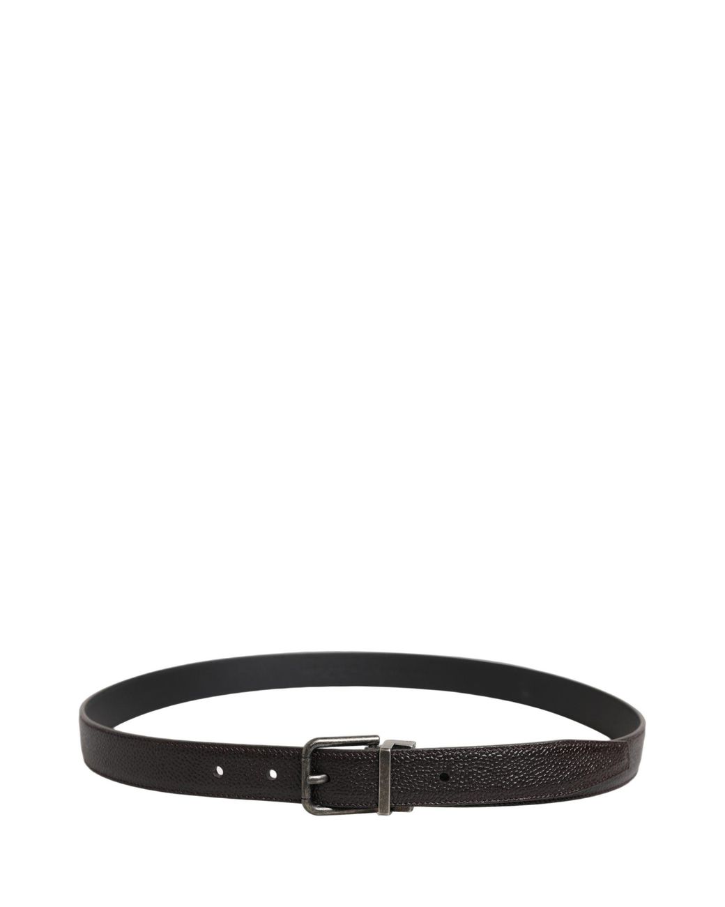 Dolce & Gabbana Black Calf Leather Vintage Style Buckle Belt for men