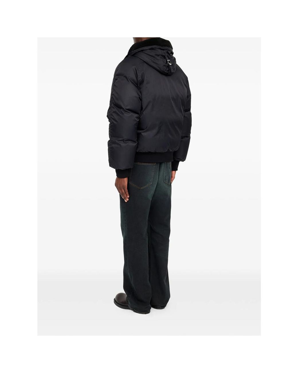MM6 by Maison Margiela Black Hooded Bomber Jacket for men
