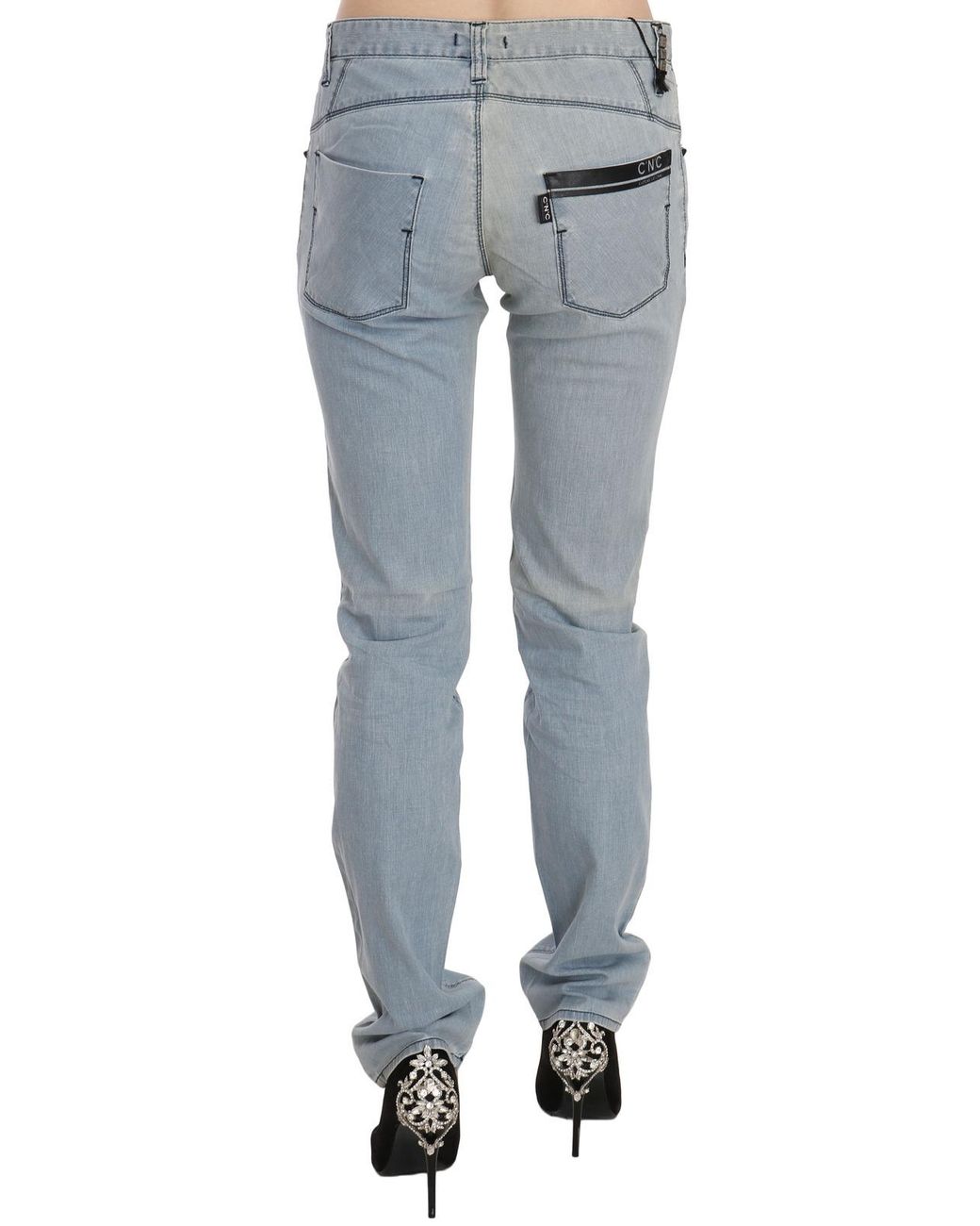 CoSTUME NATIONAL Blue Mid Waist Skinny Denim Jeans Cotton Clothing