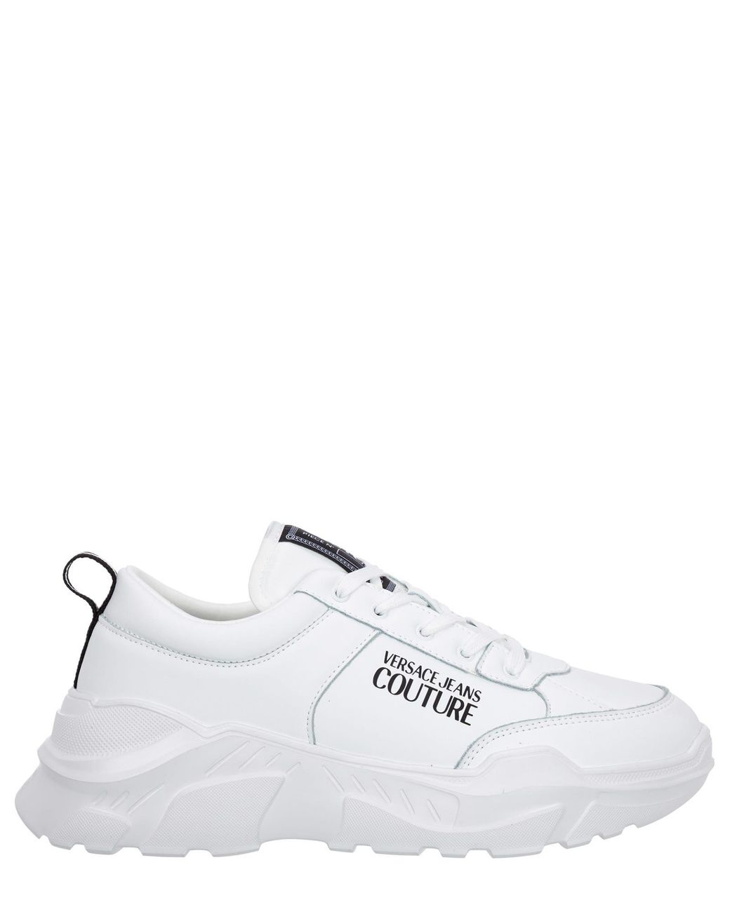 Versace Jeans Couture Speedtrack Leather Sneakers in White for Men | Lyst