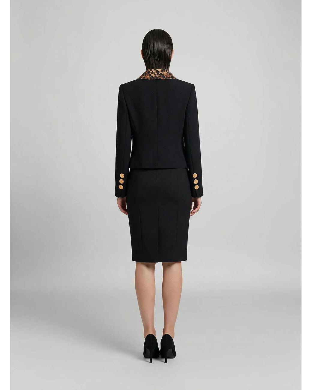 Dolce & Gabbana Black Metallic Fibre Full-Length Jacket Clothing