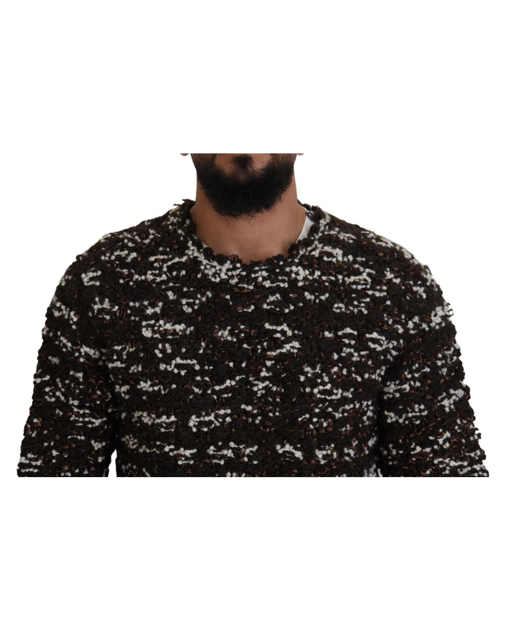 Dolce & Gabbana Black Knitted Wool Fatto A Mano Sweater for men