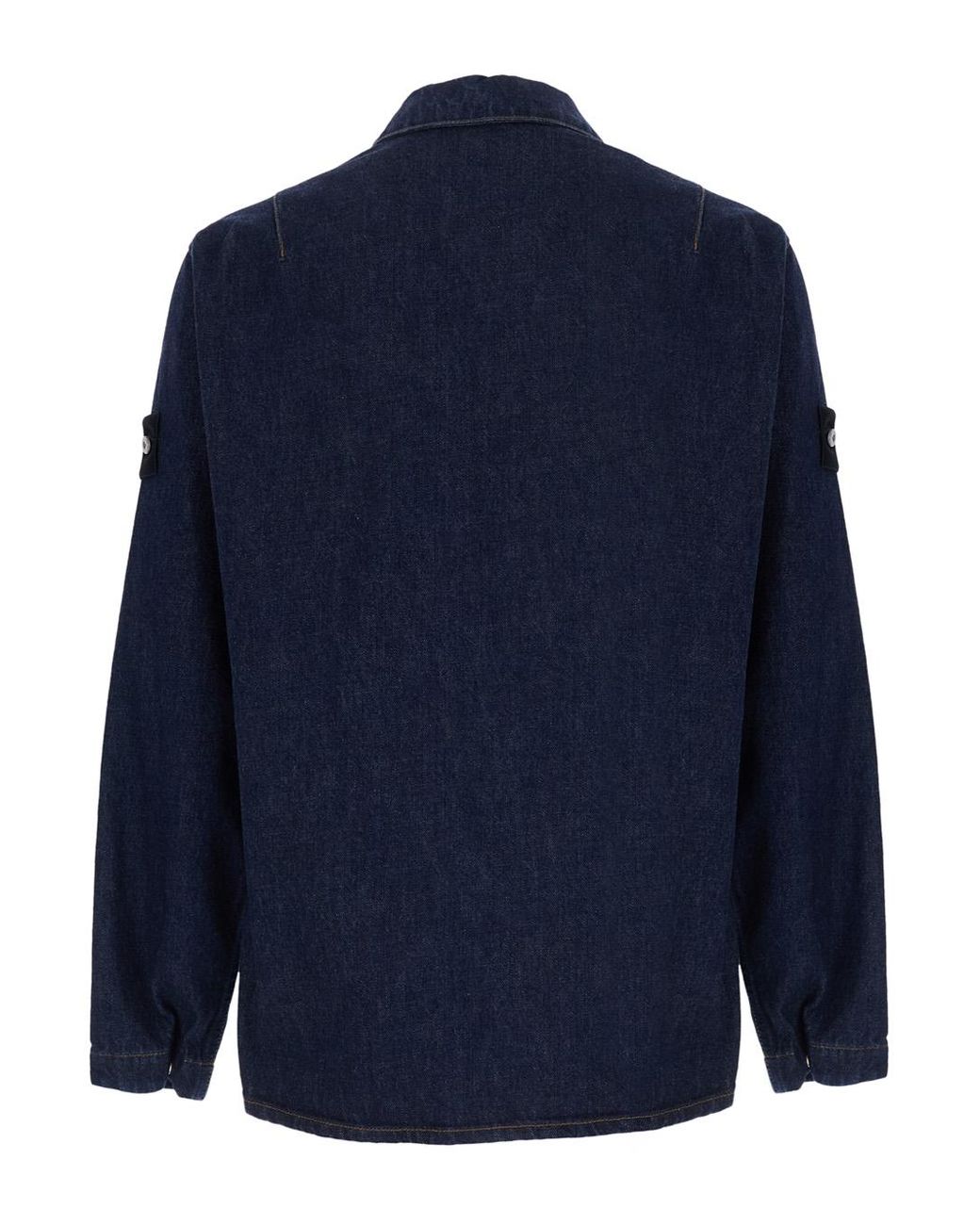 Stone Island Blue Denim Shirt Cotton for men
