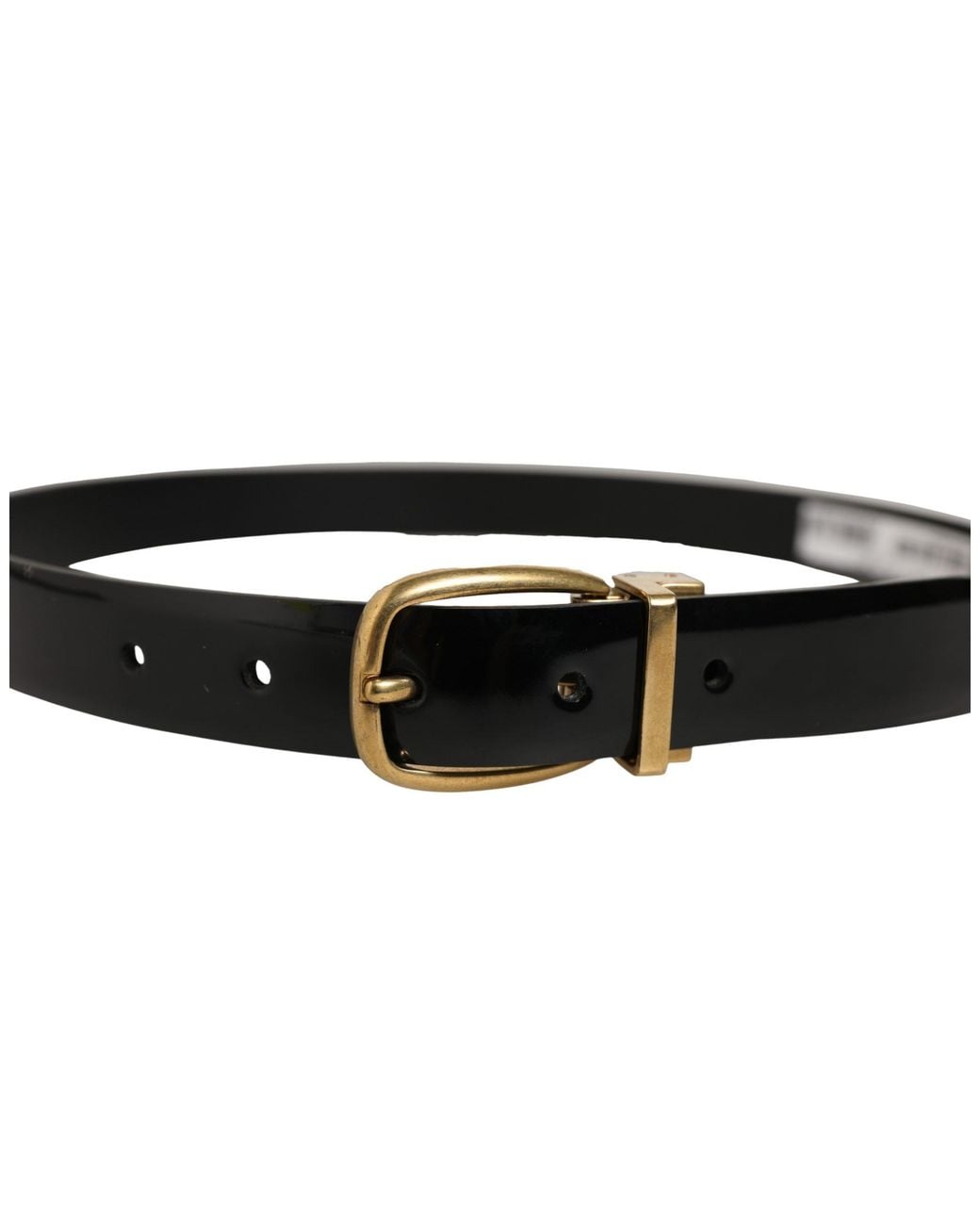 Dolce & Gabbana Black Classic Leather Tone Buckle Belt for men