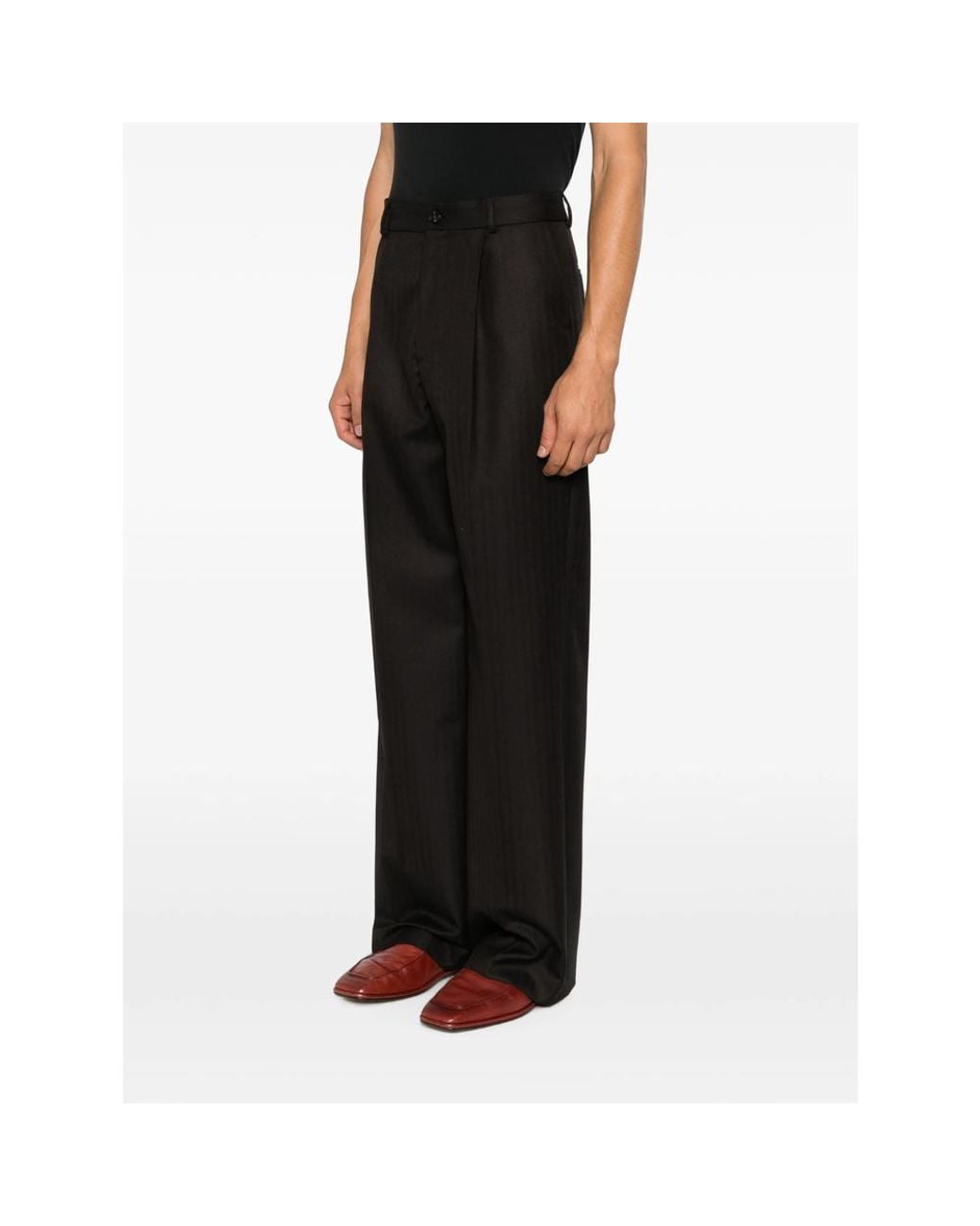 Dries Van Noten Black Wide Trousers for men