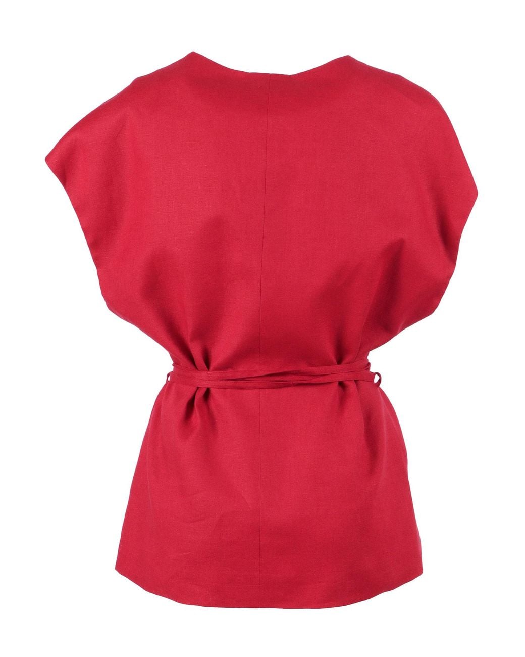 Clips Red Linen Vest
