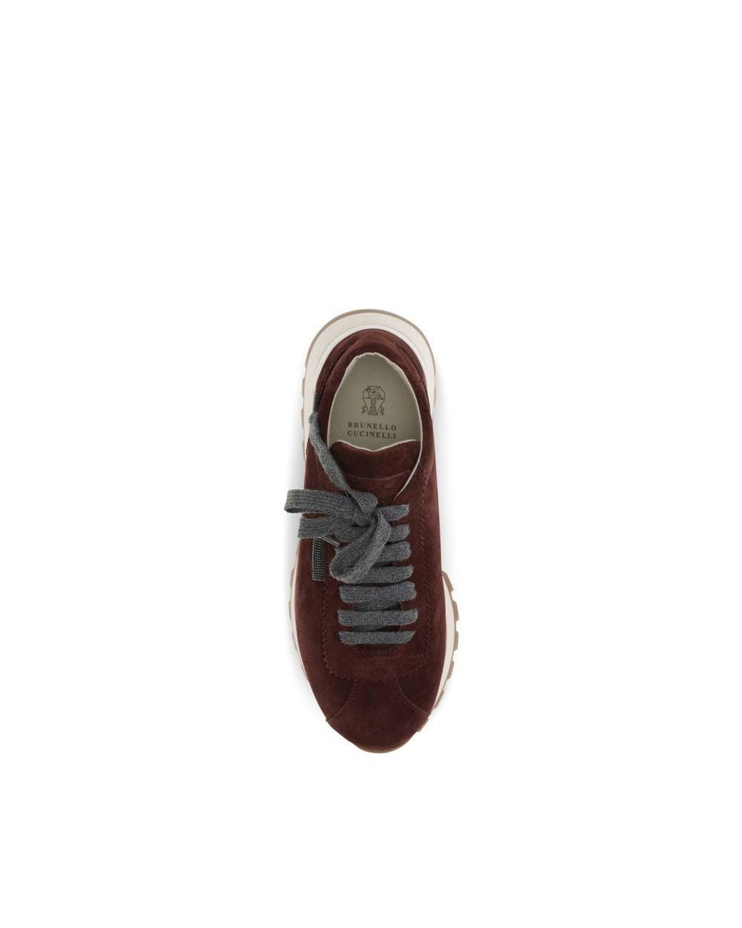 Brunello Cucinelli Brown Bordeaux Calf Leather Bos Taurus Athletic Sneakers