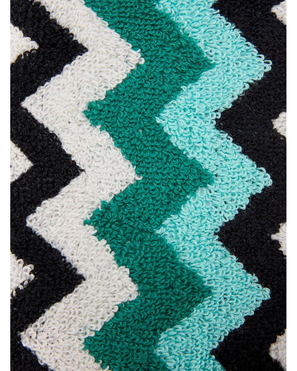 Missoni Green Missoni Home Chevron-Knit Fabric Slippers