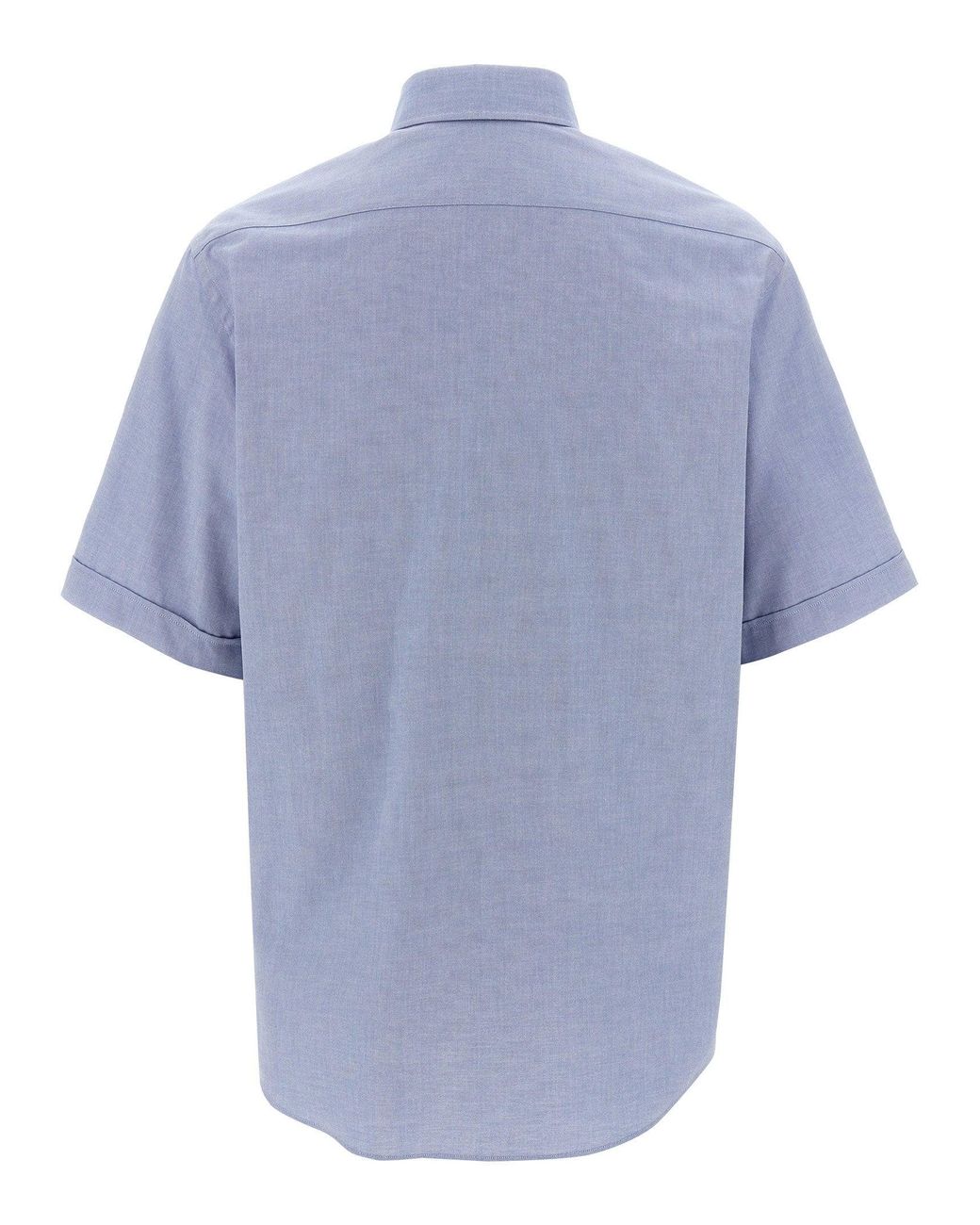 Fendi Blue Oxford Cotton Button-Down Shirt for men
