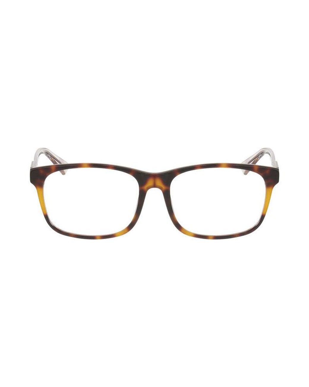 Gucci Brown Eyeglasses Rectangle Full Rim, -Transparent Frame And Clear Demo Lenses Lens Gg0490O003 for men