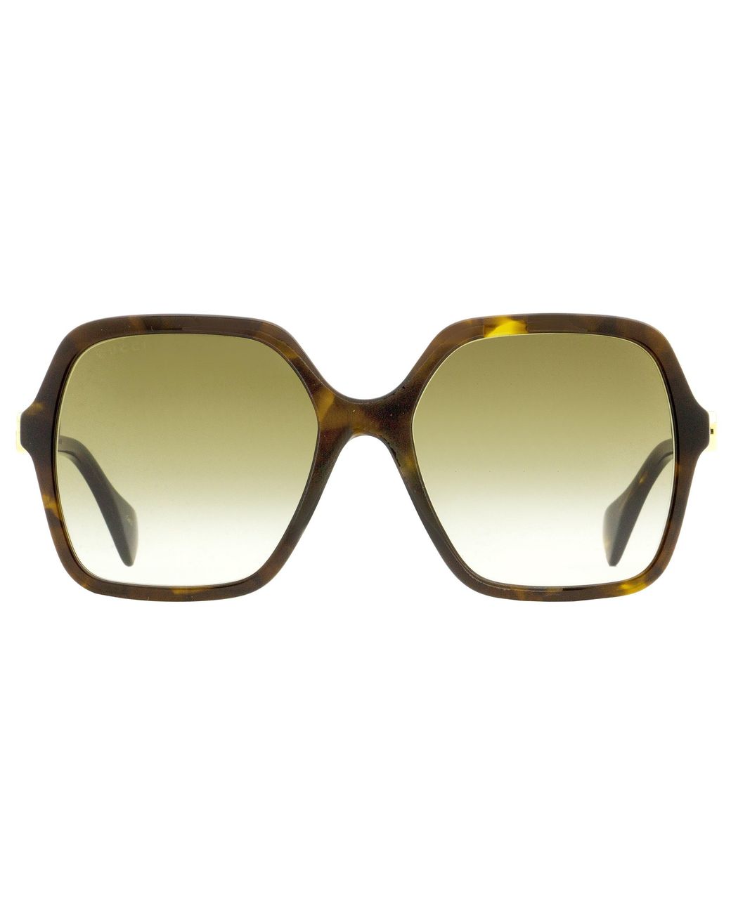 Gucci Black Square Sunglasses Gg1072S 002 Havana- 56Mm 1072 Plastic (Acetate)