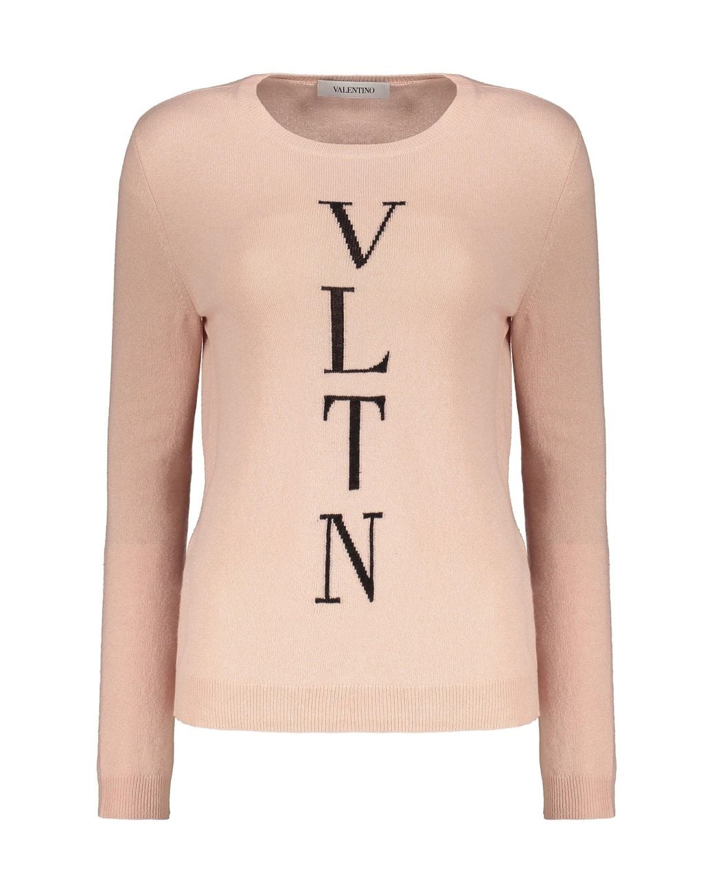 Valentino Pink Rose Wool Blend Sweater