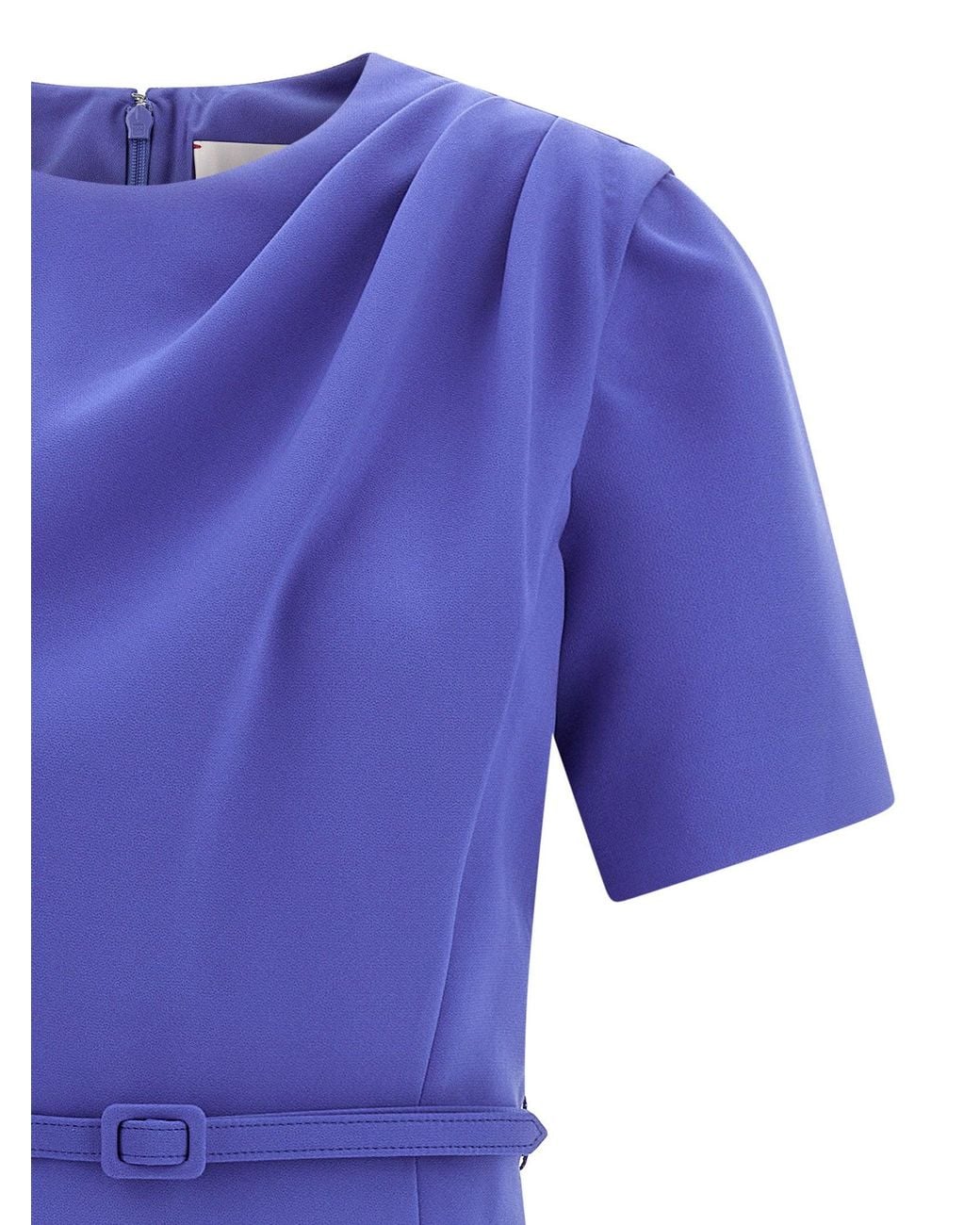 Carolina Herrera Purple Draped Stretch Crêpe Midi Dress